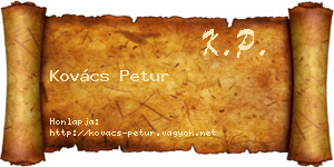 Kovács Petur névjegykártya